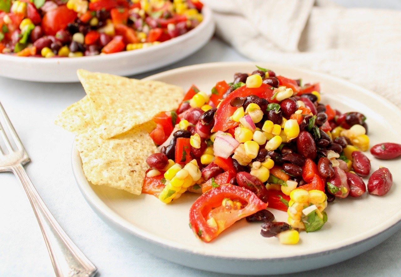 Healthy Bean salad with a chililime dressing Plant Based Jess