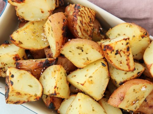 Lemony miso roasted potatoes (oil-free) - Plant Based Jess