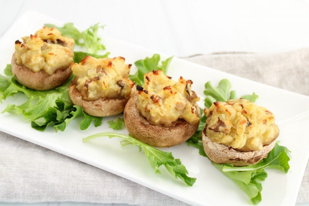 Vegan Stuffed Mushrooms with Mashed Potatoes - Plant Based Jess