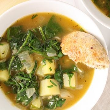 Vegan Spinach Soup with potatoes - Plant Based Jess