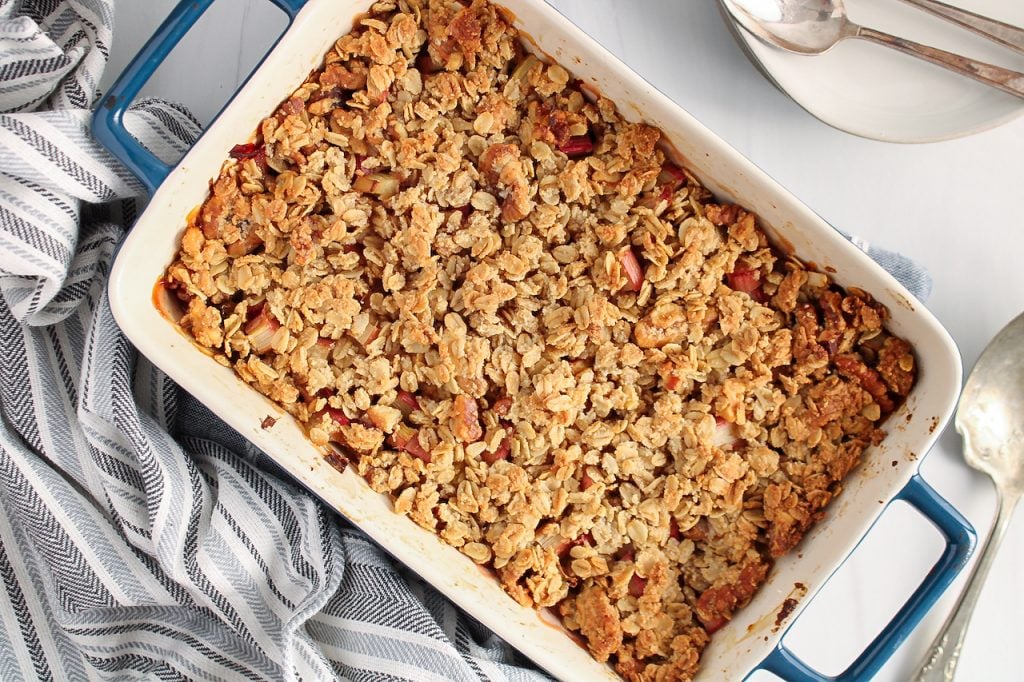 Vegan Rhubarb Crumble (Gluten-Free) - Plant Based Jess