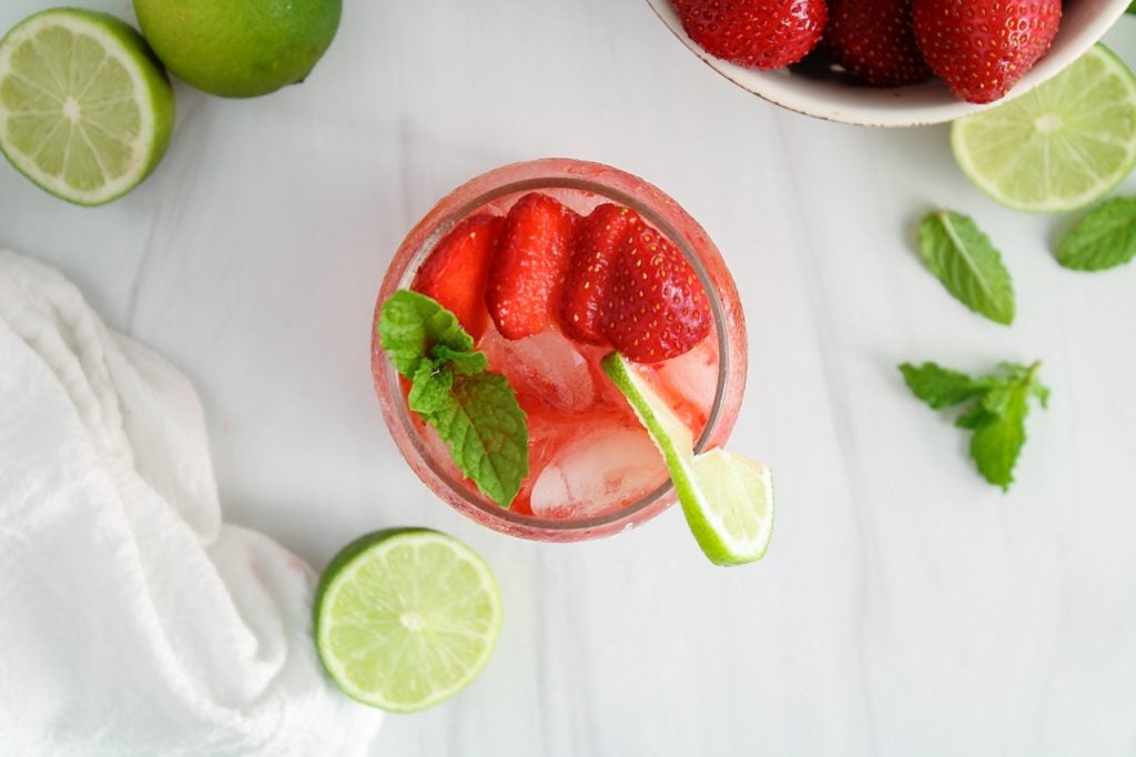 Strawberry Mojito Recipe (Cocktail or Mocktail) - Striped Spatula