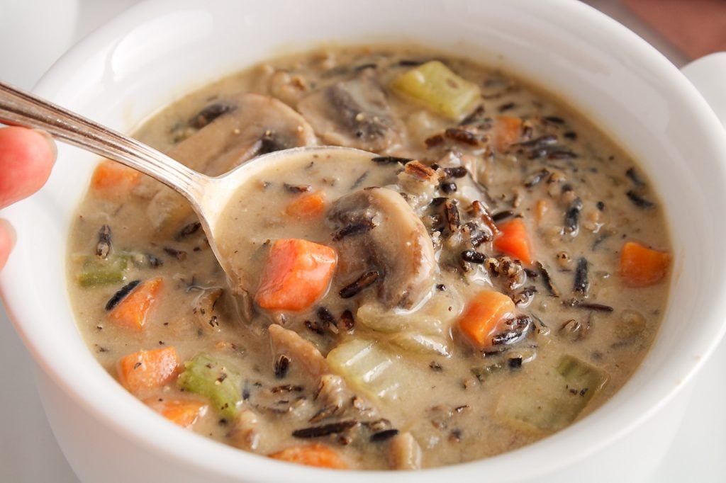 Vegan Wild Rice Mushroom Soup - Plant Based Jess