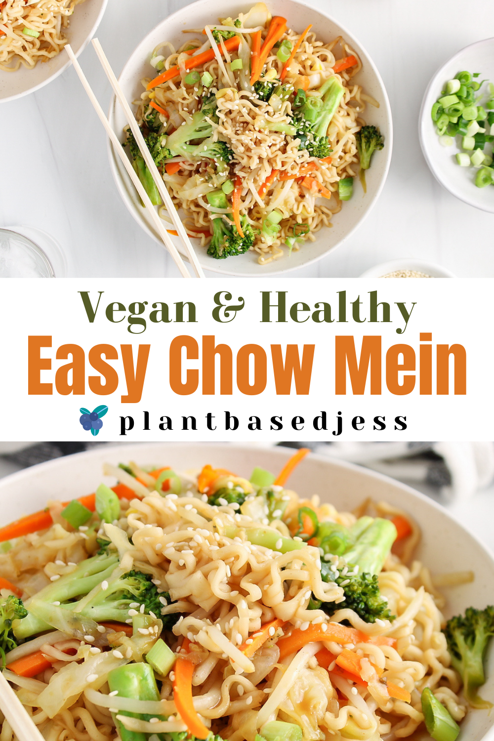 Vegan Chow Mein with Bean Sprouts Plant Based Jess