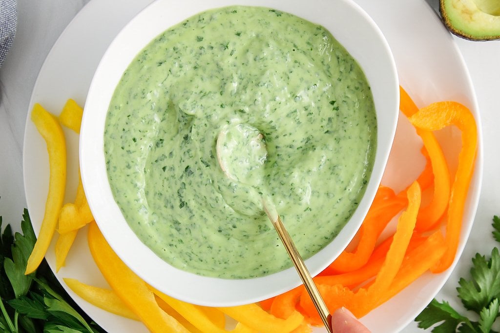 Avocado Green Goddess Dressing (and Dip!) - No Spoon Necessary