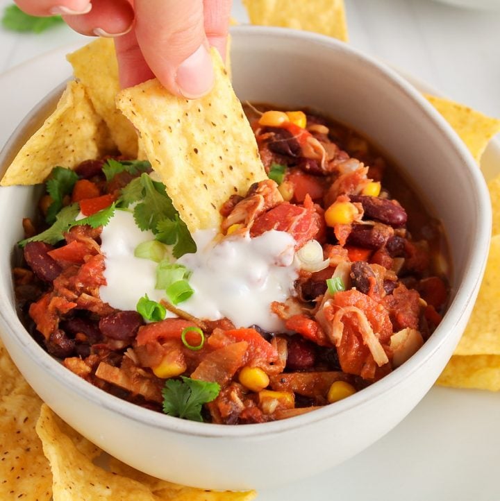 Vegan Jackfruit Chili with Beans (Easy & Healthy) Plant Based Jess