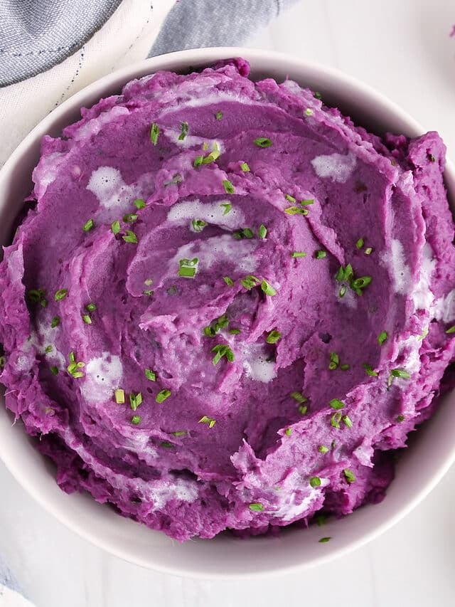 Easy Mashed Purple Sweet Potatoe