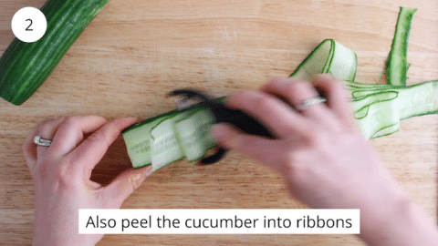 Quick Asian Carrot and Cucumber Ribbon Salad - Plant Based Jess