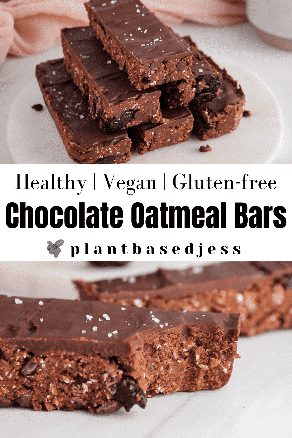 Chocolate Oatmeal No Bake Bars (Gluten-Free, Nut-Free) - Plant Based Jess