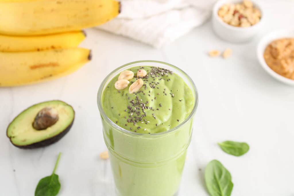 Avocado Peanut Butter Green Smoothie - Plant Based Jess