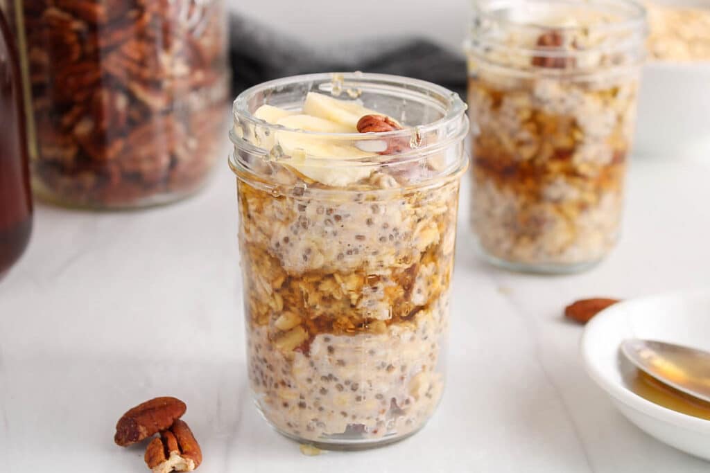 Maple Pecan Overnight Oats - Plant Based Jess