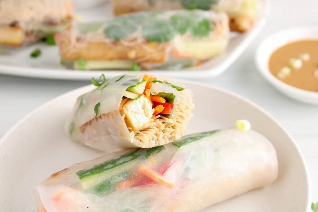 Vegan Rice Paper Rolls (Tofu Summer Rolls) - Plant Based Jess