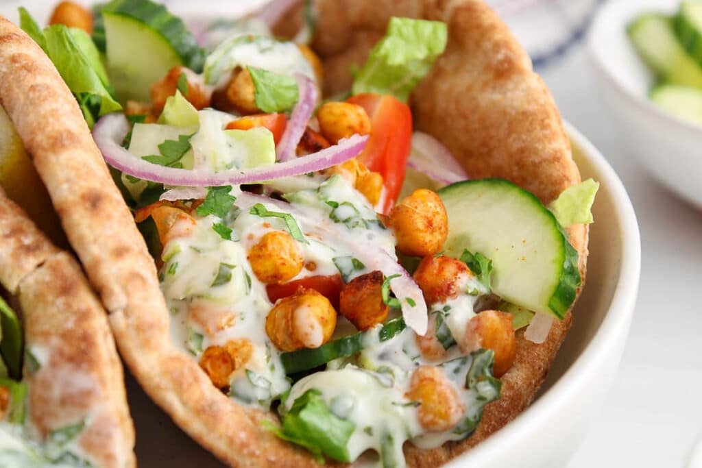 Vegetarian Gyro Bowl {With Chickpea Bites} - FeelGoodFoodie