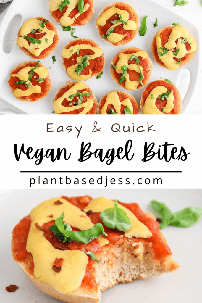 Vegan Bagel Bites (Mini Pizza) - Plant Based Jess