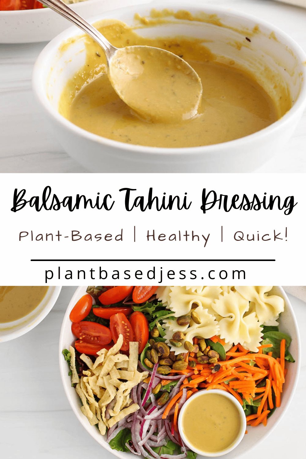 Creamy Balsamic Tahini Dressing Plant Based Jess