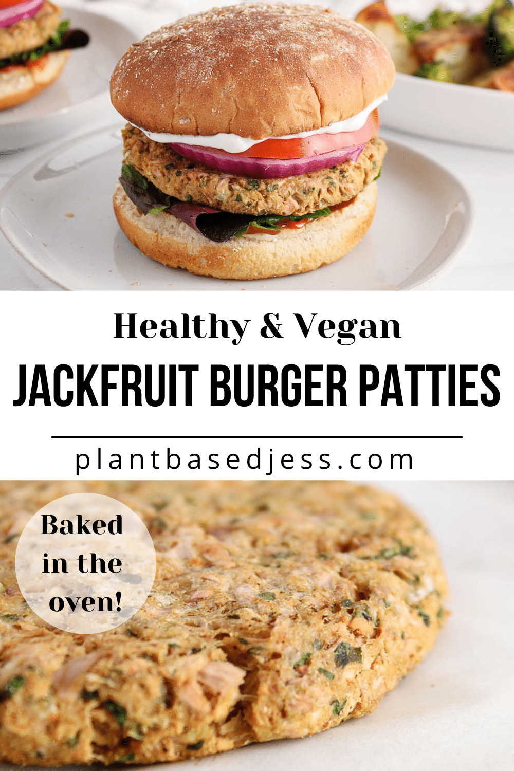 Vegan Jackfruit Burger Patties (GlutenFree) Plant Based Jess