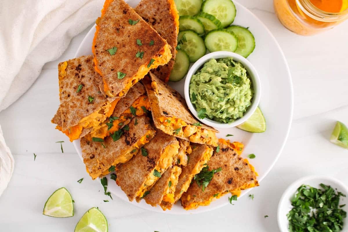 Vegan Buffalo Chickpea Quesadillas Plant Based Jess