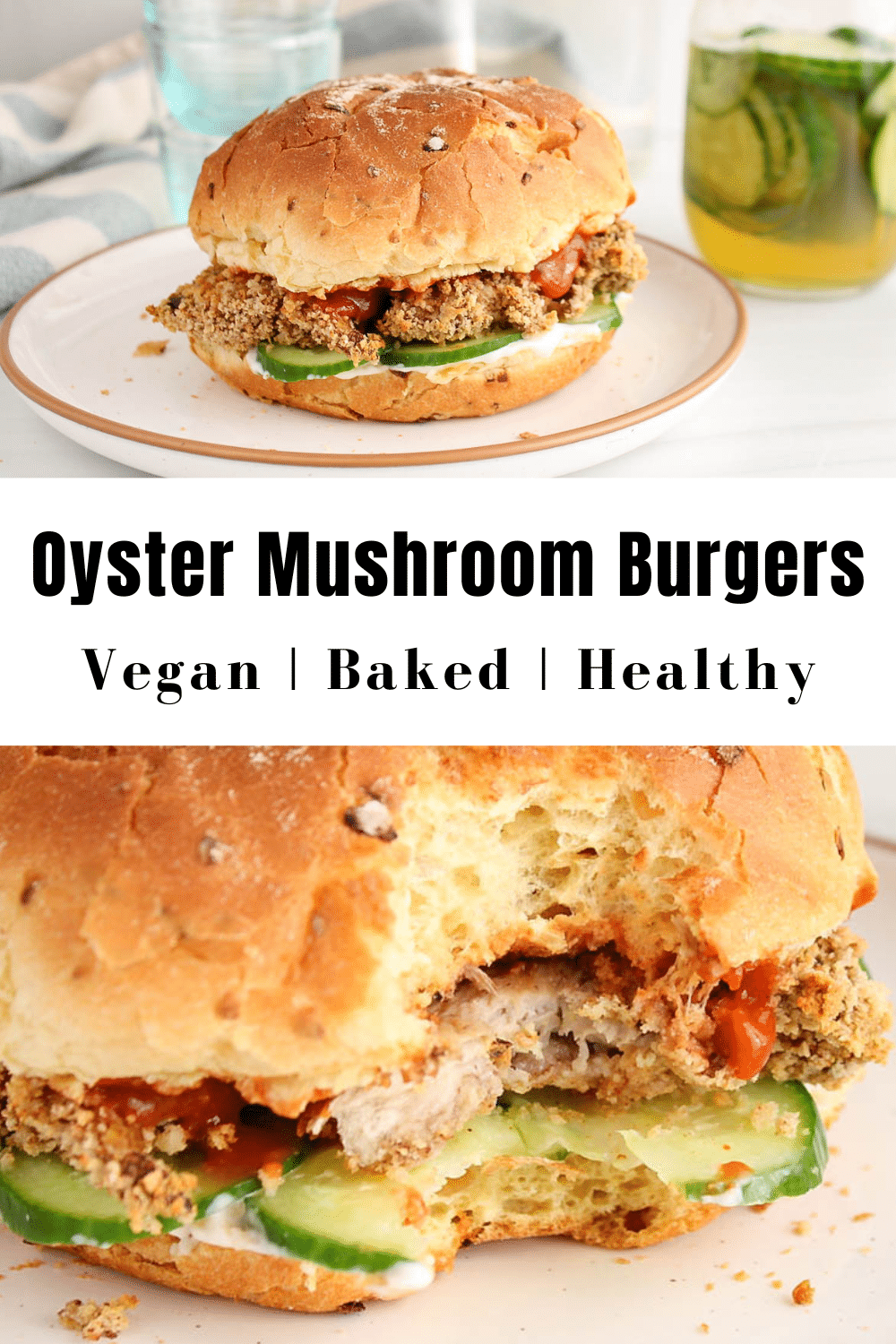 Vegan Oyster Mushroom Burgers (OvenBaked) Plant Based Jess
