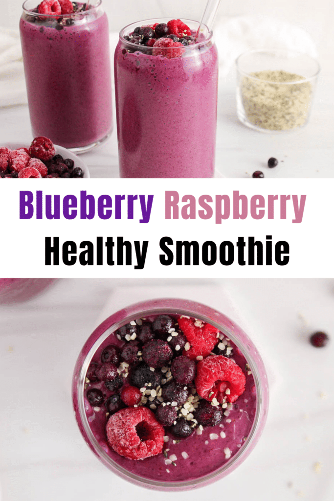 Raspberry and Blueberry Smoothie (without Banana) - Plant Based Jess