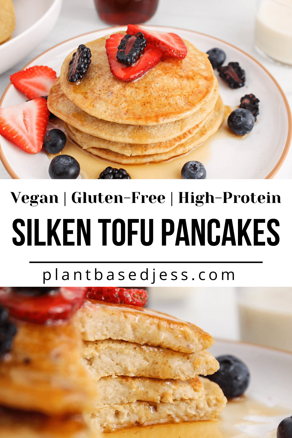 Silken Tofu Pancakes (Vegan, GlutenFree, HighProtein) Plant Based Jess
