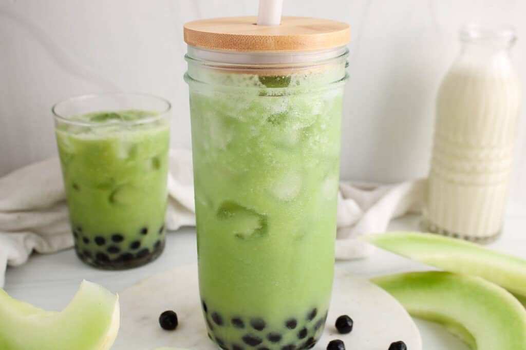 Vegan Matcha Bubble Tea (Iced or Hot!)