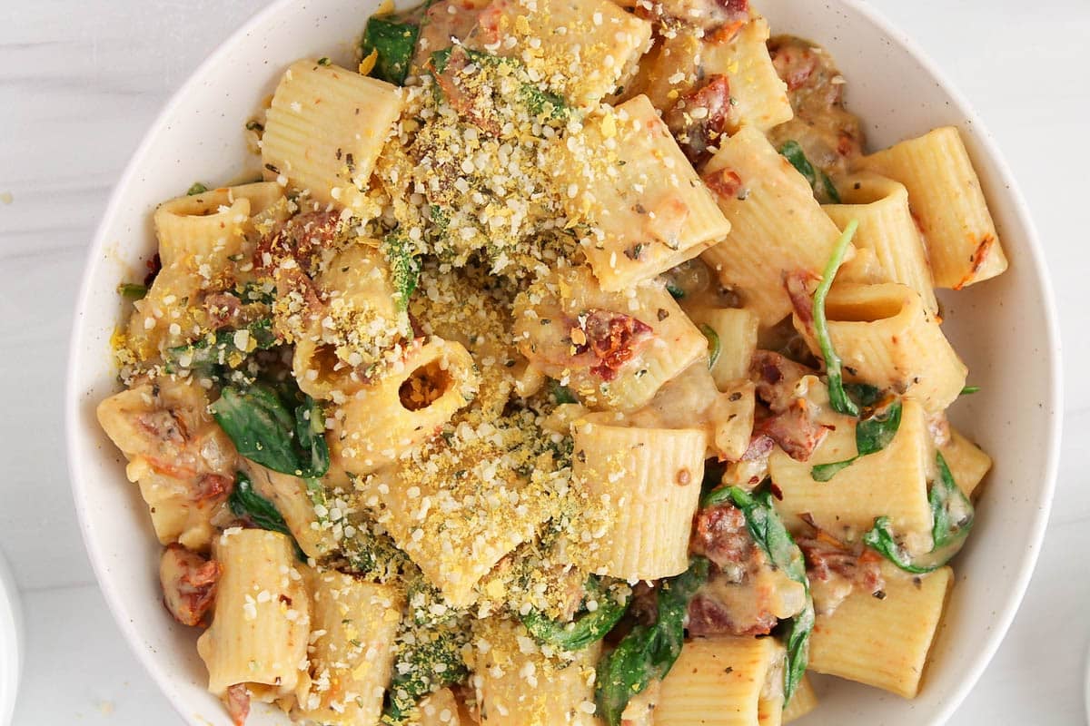 Vegan Creamy Sun-Dried Tomato Pasta - Plant Based Jess