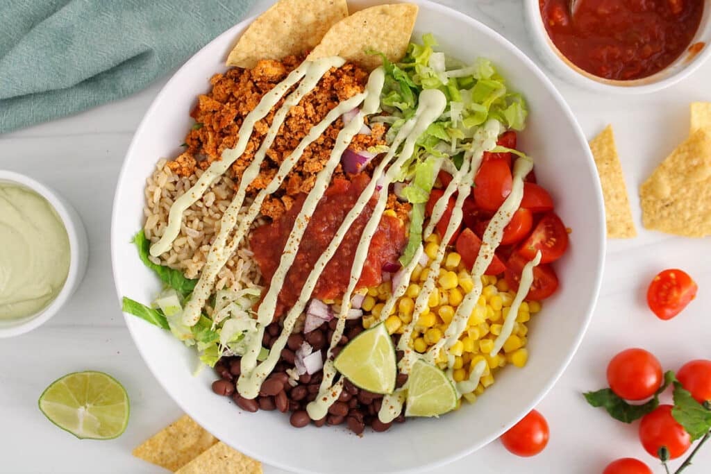 Guacamole Taco Salad Bowls - Jazzy Vegetarian - Vegan and Delicious!