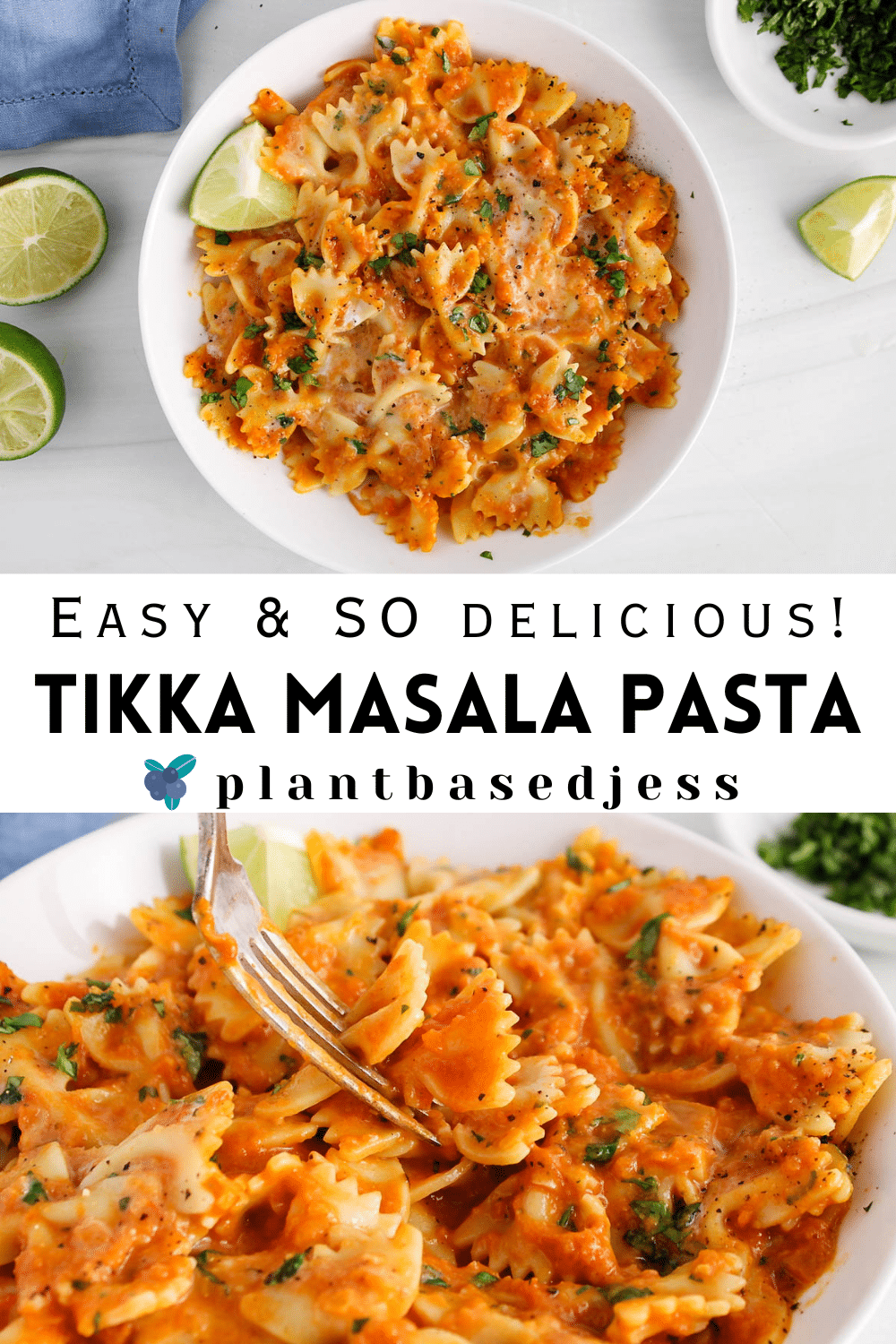 Tikka Masala Pasta (Easy Indian Style Pasta Sauce) Plant Based Jess