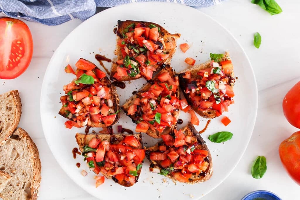 Easy Vegan Tomato Basil Bruschetta Plant Based Jess