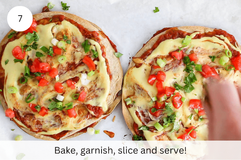 In process picture: bake and garnish.