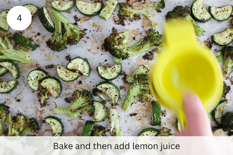 In process picture: bake and add lemon.