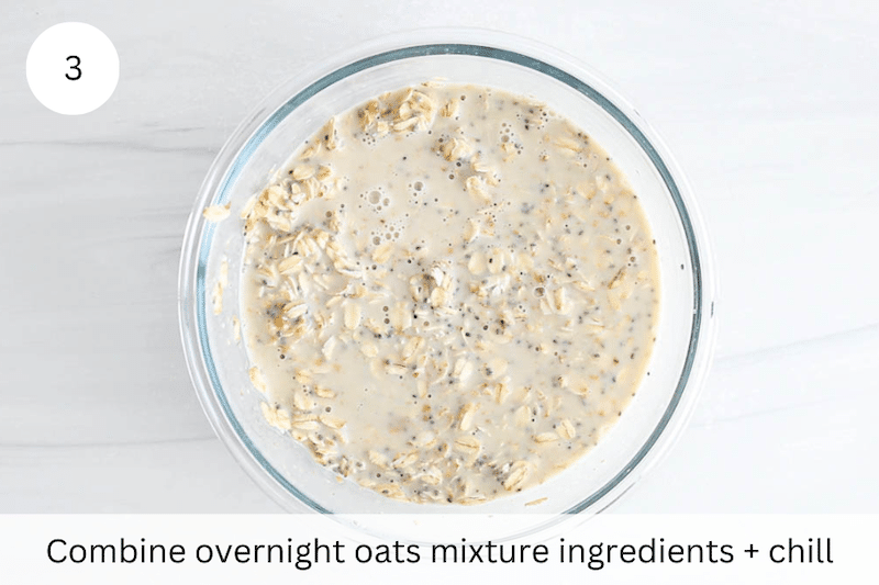 In process picture: combine the overnight oats mixture.