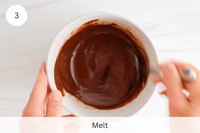 In process picture: melt the chocolate.