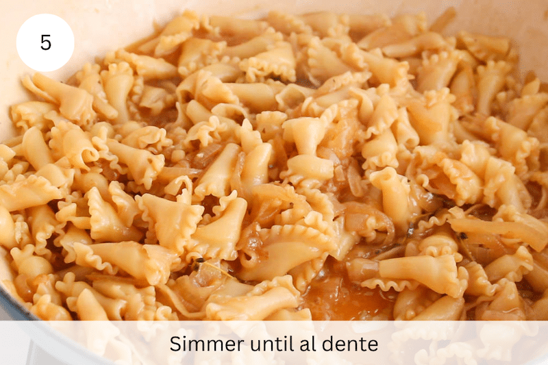 In process picture: simmer until al dente.