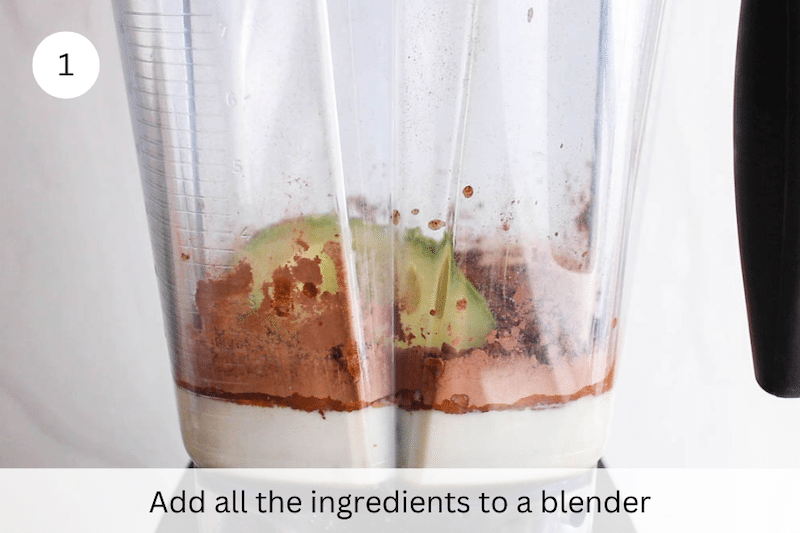 In process picture: add the ingredients to a blender.