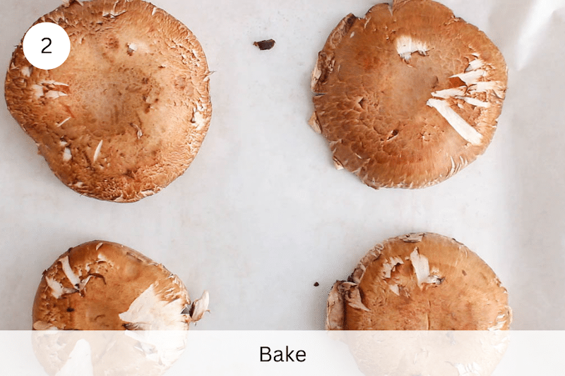 In process picture: bake the mushrooms.