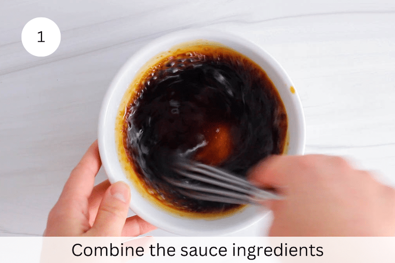 In process picture: combine the sauce ingredients.