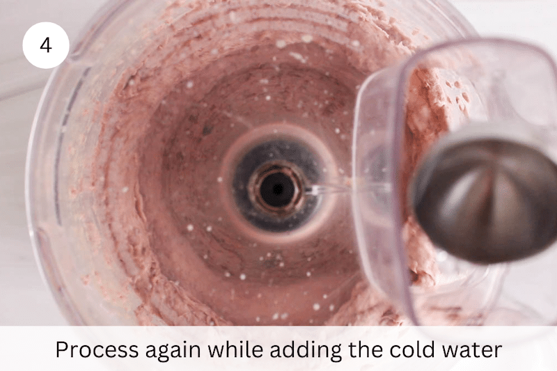 In process picture: add cold water while processing.