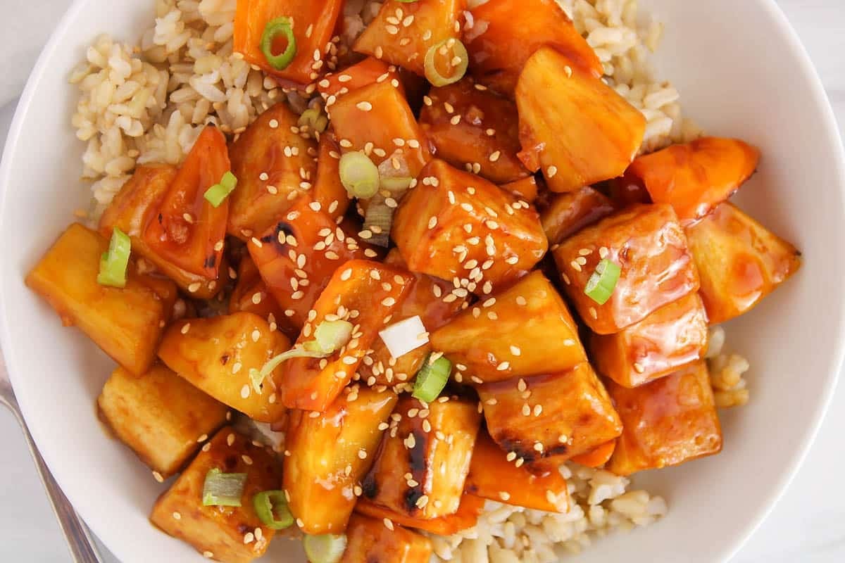 Sweet and Sour Pineapple Tofu (Vegan)-image