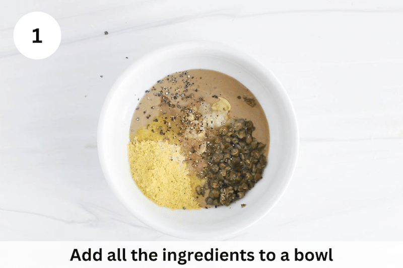 In process picture: add ingredients to a bowl.