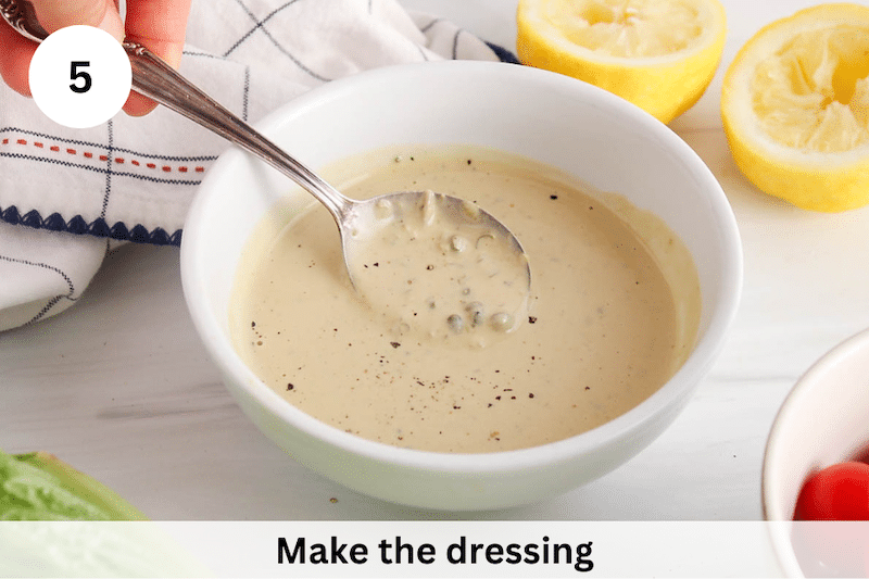 In process picture: make the dressing.
