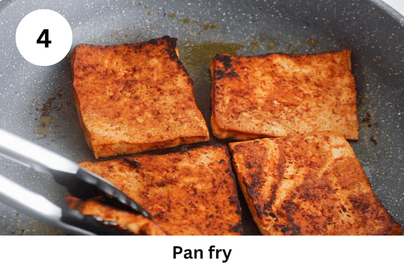 In process picture: pan fry.