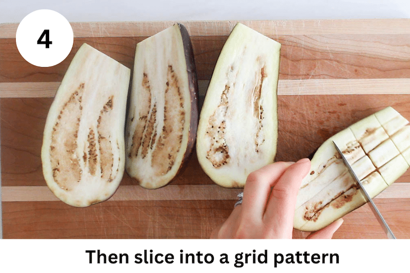 In process picture: slice in a grid pattern.