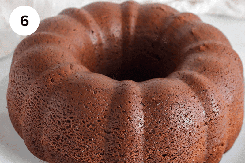 Freshly baked chocolate cake.