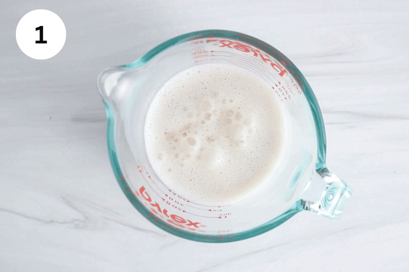 Milk and apple cider vinegar in a jar.