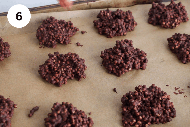 Quinoa chocolate cookies on a baking sheet.
