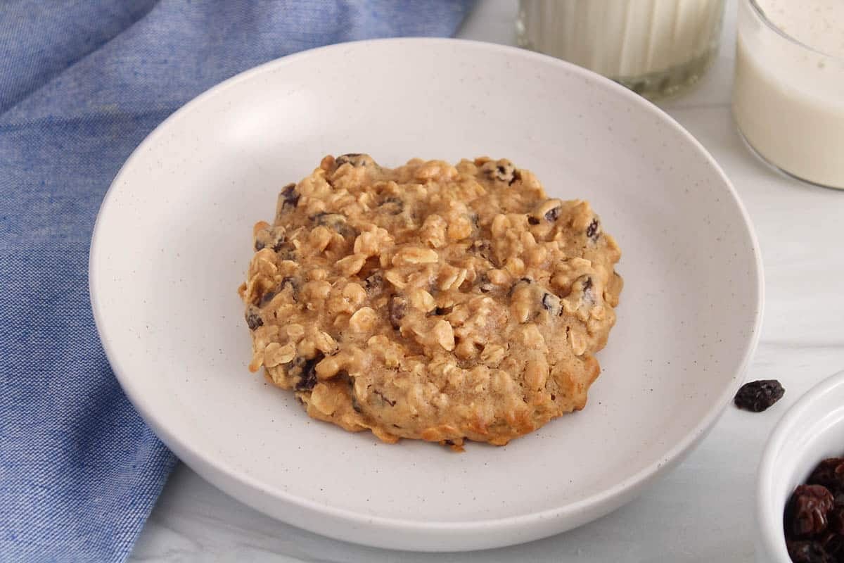 Healthy Single Serve Cookie placed on a white plate.